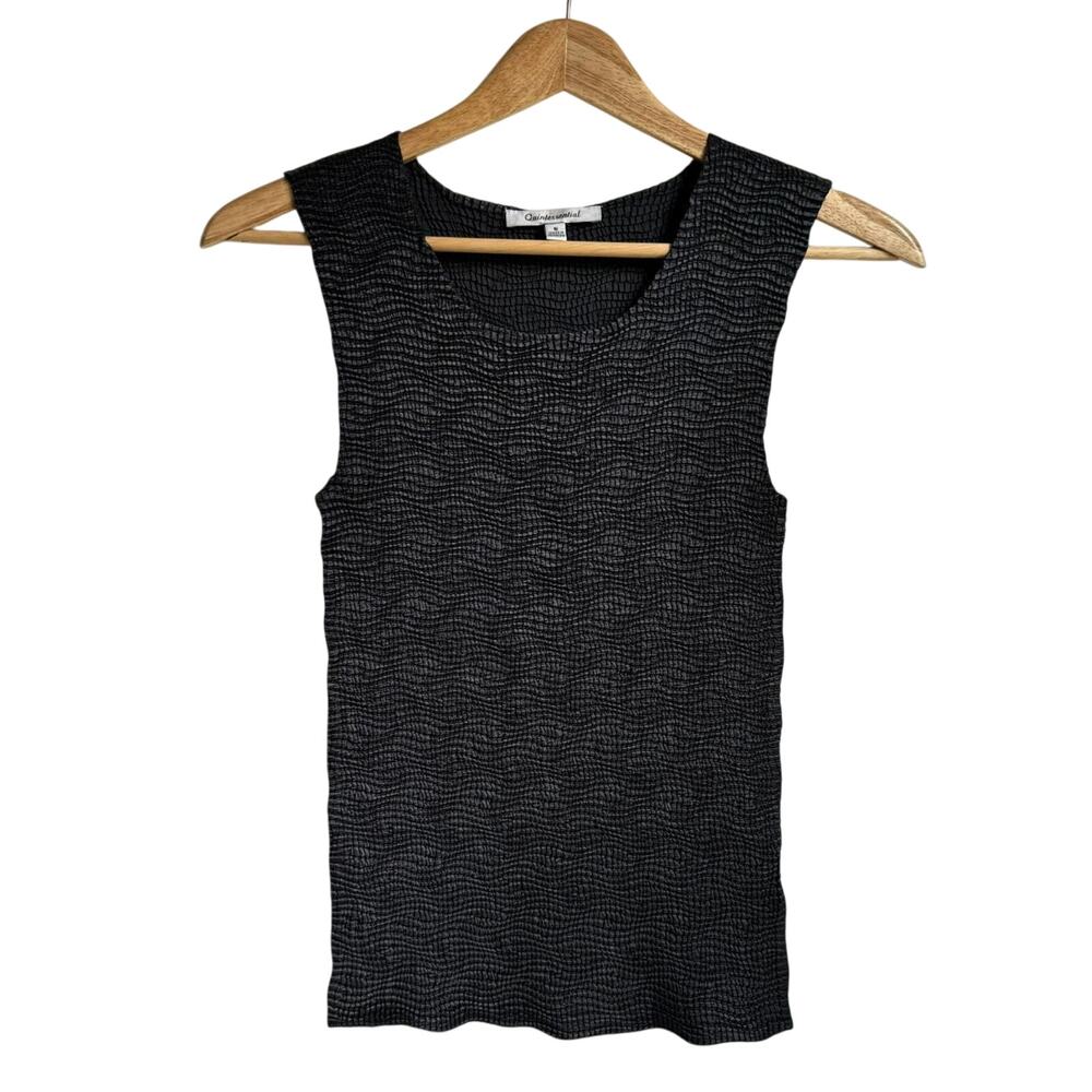 Quintessential Black Textured Stretch Tank Top S